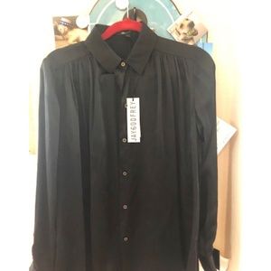 black silk Jay Godfrey blouse.